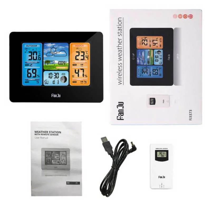 Метеостанция с барометром беспроводной термометр гигрометр ЖК-дисплеем