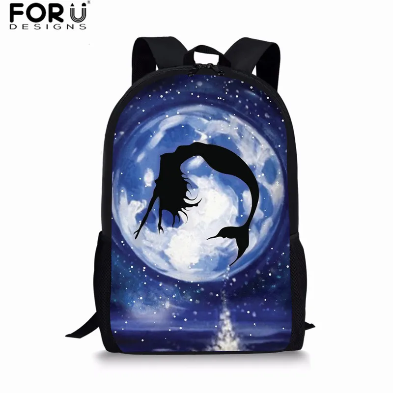 L3137C FORUDESIGNS/Модная школьная сумка с рисунком русалки для девочек-подростков; Уникальный Повседневный школьный рюкзак; Женская дорожная сумка через плечо; Mochila - Цвет: L3137C