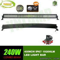 ynroad 5d 240w 40inch curved led work light bar combo beam 5d optical lens suv atv 4x4 truck 4wd offroad light bar 19200lm