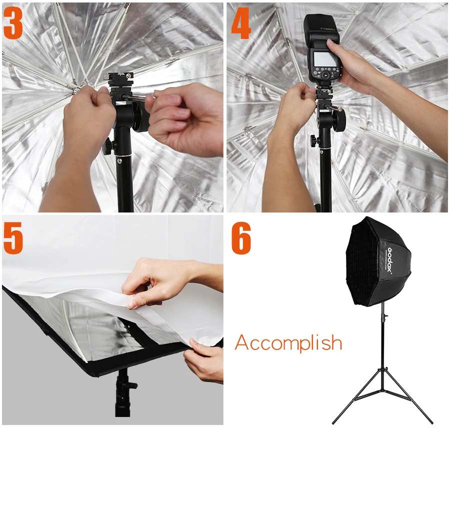 Godox портативный 80 см/3" зонтик+ сотовая сетка софтбокс для фотостудии отражатель для вспышки Speedlight