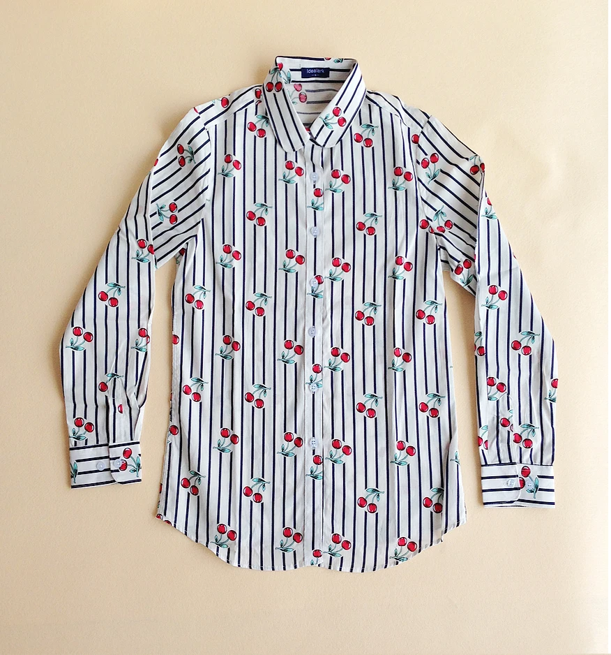 2017 цветочный отложной воротник хлопковая рубашка женская блузка женские блузки