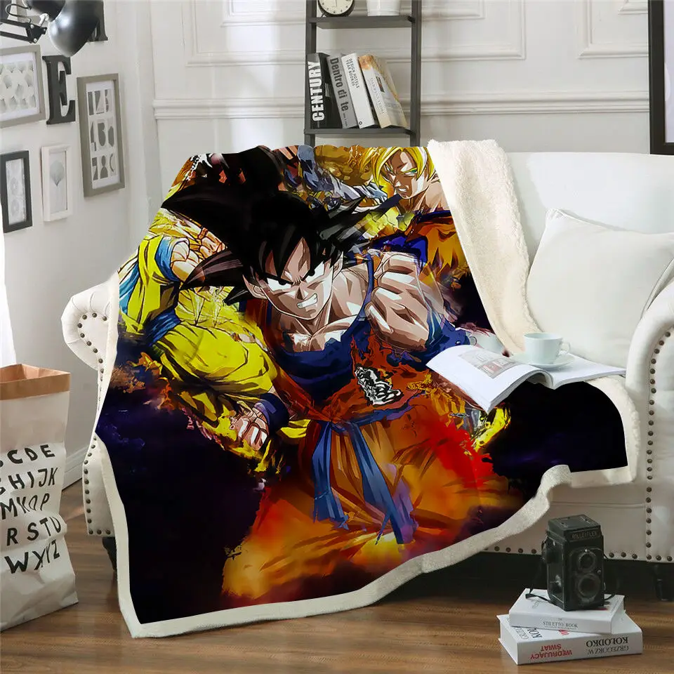 Пара плед мальчик Супер аниме Dragon Ball 3D печать мода дети теплый пикника офис взрослых мягкие школьные путешествия диван одеяло