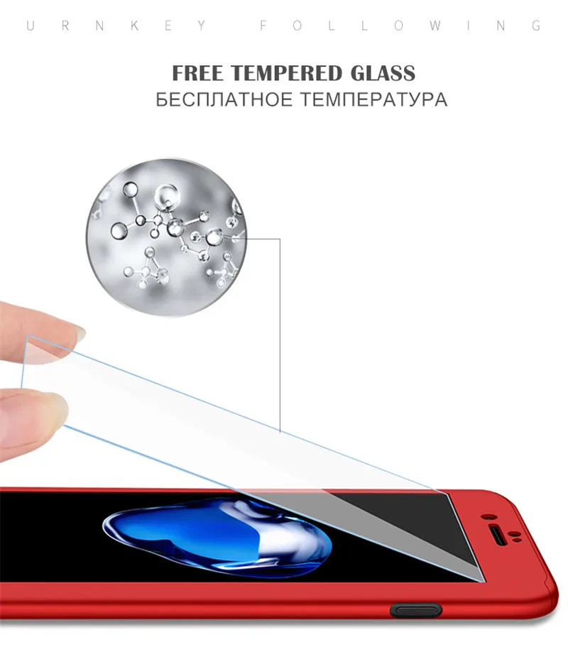 QINUO 360 protection Tempered Glass Case For iPhone 7 8 6 6s Plus 5 5S SE X XS Max XR Full Cover Telefon kilifi Funda Capa |