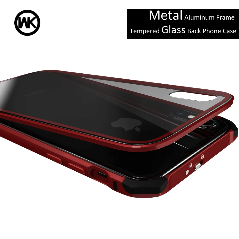 Дизайн WK металлический каркас чехол для iPhone 7 Чехол Funda X 8 Plus крышка Закаленное