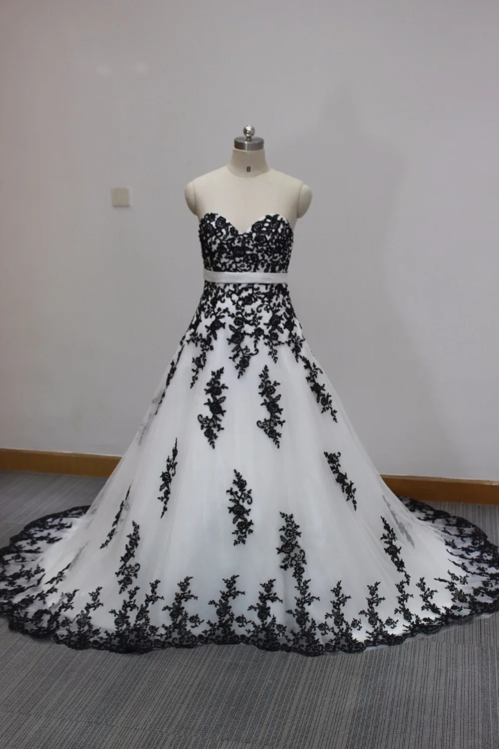 Реальные части черная белая аппликация из Кружева Тюль Милая А силуэта свадебное