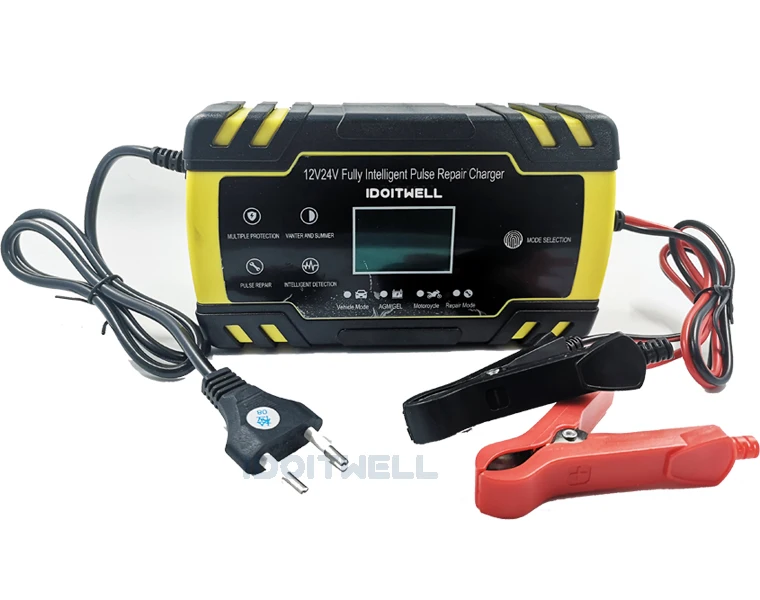 Автоматический 12V 24V для автомобилей и мотоциклов, Батарея Зарядное устройство 12V 8A 24V 4A VRLA объект соглашения о качестве предоставляемых услуг AGM гель Зарядное устройство ремонт импульса свинцово-кислотная батарея зарядное устройство