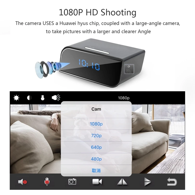 PUAroom WiFi камера HOSUKU часы 1080P Беспроводная IP камера наблюдения для домашнего наблюдения монитор видео рекордер