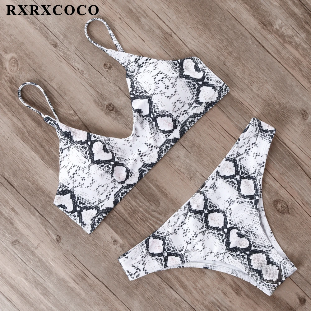 Бикини RXRXCOCO 2021 популярный купальник с принтом змеиной кожи женский купальный