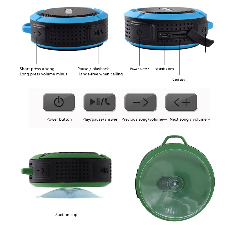 Портативный Mini Bluetooth Динамик Водонепроницаемый открытый Беспроводной