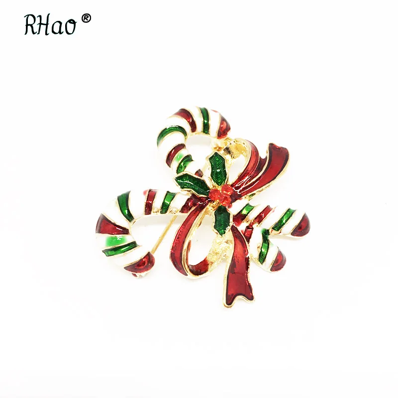 RHao разноцветные эмалированные красные зеленые белые броши на костыль для женщин