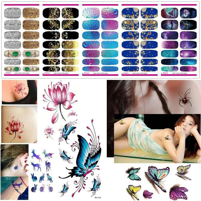 Water Transfer Nails Art Sticker Decals Rose Flowers Design Manicure Decor Tools Full Cover Nail Wraps Temporary Tattoos|sticker name|sticker