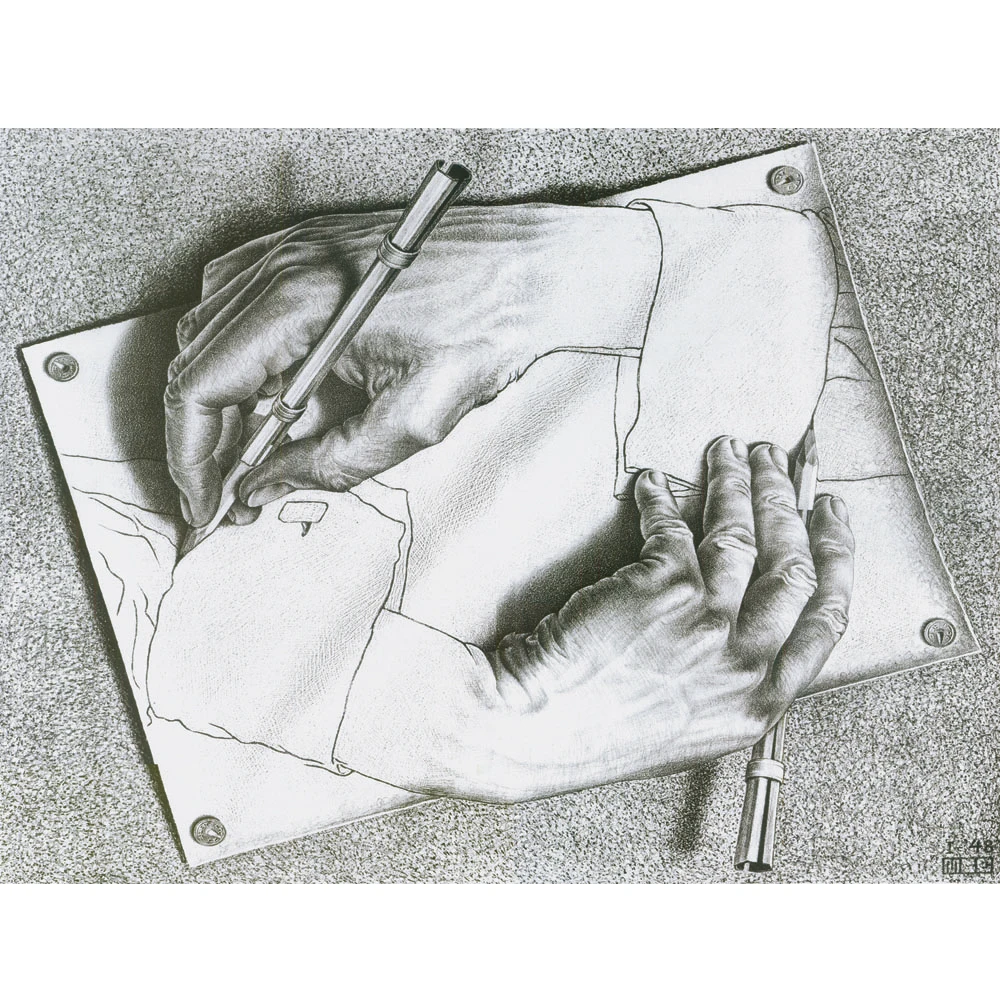 Хороший подарок парусиновые принты mc escher ручная работа Современное абстрактное