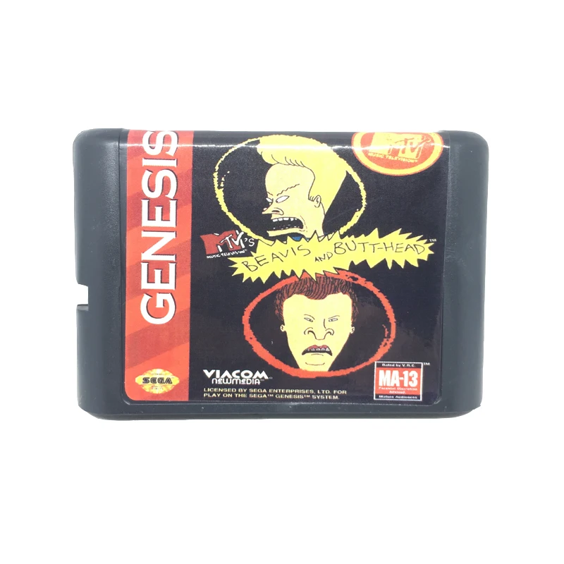 Beavis и карточная головка для 16 битной игровой карты картридж Sega Mega Drive / Genesis System