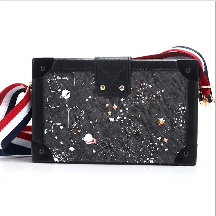 2017 Искусственная кожа коробка сумка с замком сумки Классический Вечеринка бренд