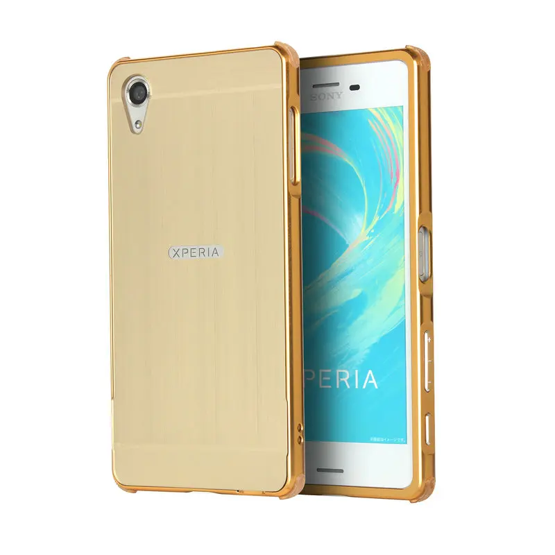 Золотой Роскошный Матовый металлический каркас бампер для sony Xperia X F5122 F5121 5,0 дюймов противоударный чехол для телефона Capa - Цвет: Золотой
