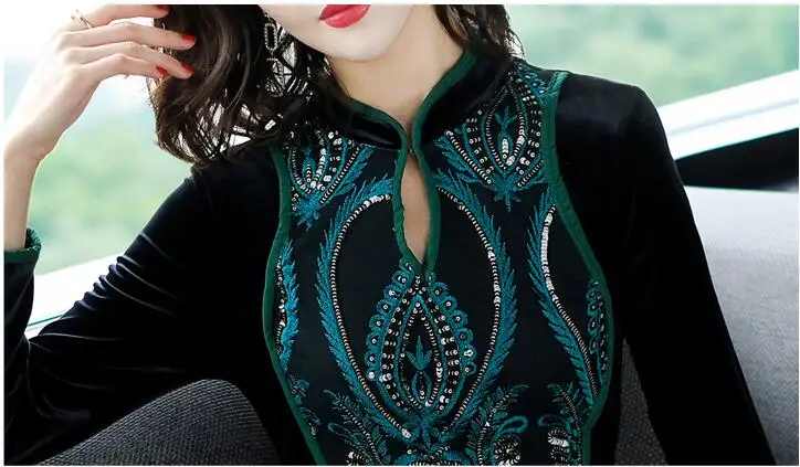 Винтажное вечернее платье с длинным рукавом 2019|Вечерние платья| |