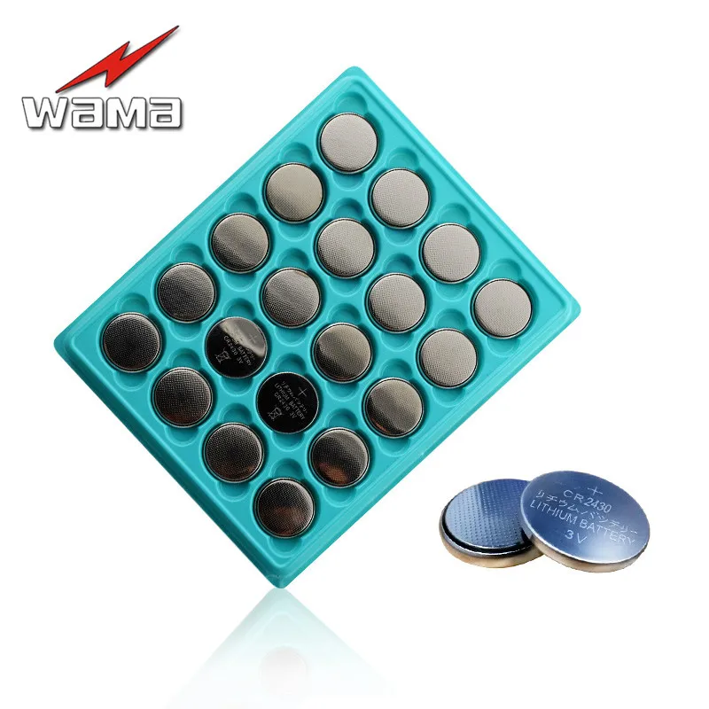 

20x Wama CR2430 3V Button Cell Batteries DL2430 BR2430 ECR2430 3V Lithium Button Coin Battery Car Remote Key Wholesales