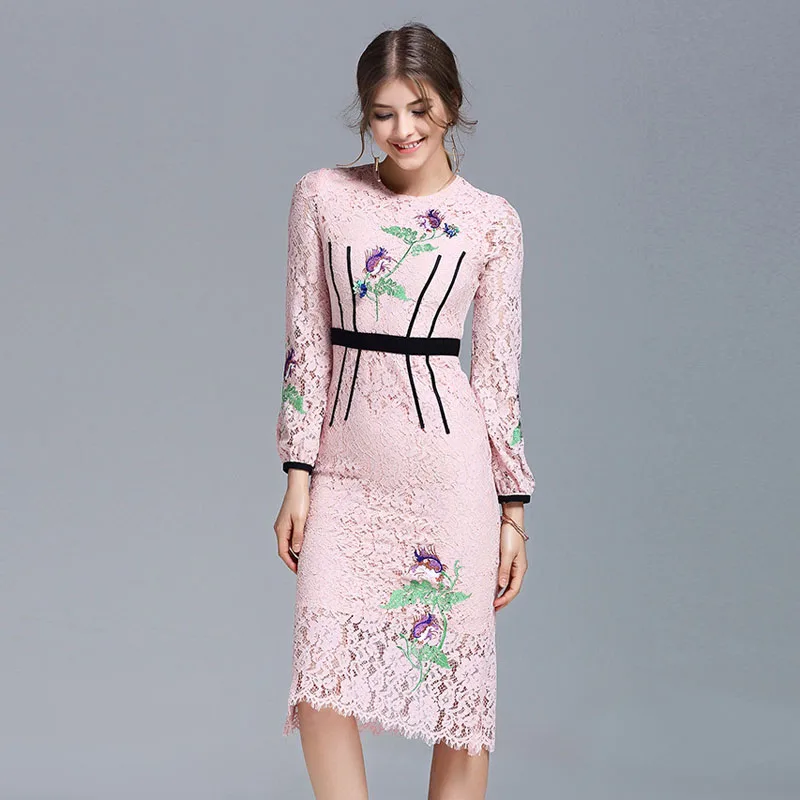 2017 весеннее модное платье для подиума женское высококачественное кружевное с