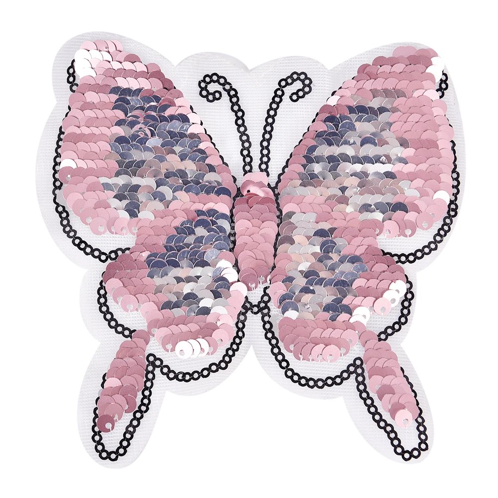 2018 искусственная вышивка аппликация двусторонняя меняющая цвет нашивки для