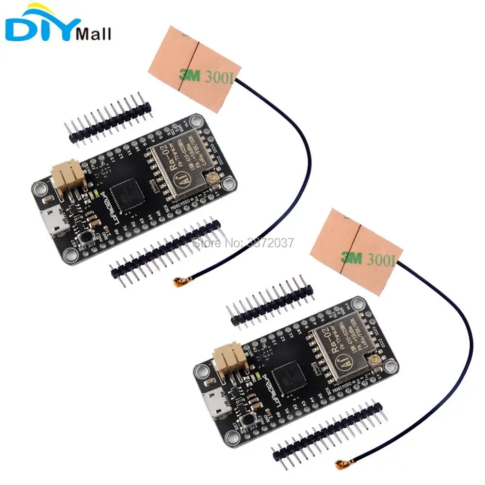 Купи Макетная плата LoRa32u4 2 шт. 433 МГц Ra02 LoRa модуль приемопередатчика Wi-Fi SX1278 + 5dbi IPEX LoRa антенна для Ardui за 1,654 рублей в магазине AliExpress