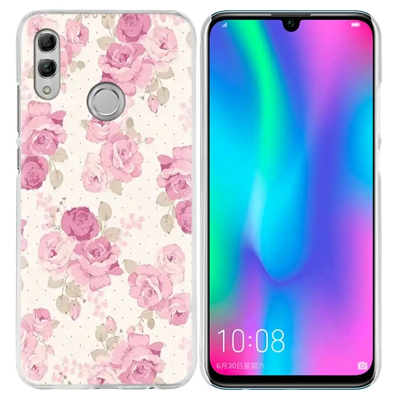 Красивый чехол с цветочным рисунком розы для huawei Honor 8X Y9 9 10 Lite Play 8C 8S 8A Pro V20 20i 10i Y6 Y7 жесткий Роскошный чехол для телефона из поликарбоната