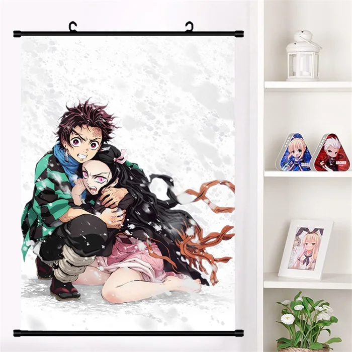 C Японское аниме Demon Slayer: Kimetsu no Yaiba Kamado Tanjirou Kamado Nezuko настенный свиток плакат Настенные подвесные плакаты домашний декор - Цвет: C