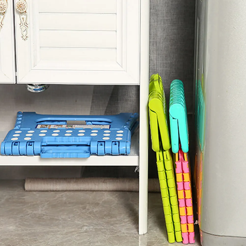 Высокий складной ступенчатый стул легкий пластиковый нескользящий для кухни