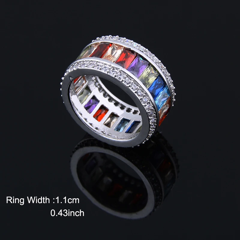 Многоцветное женское кольцо на палец с цирконом AAA роскошные винтажные мужские