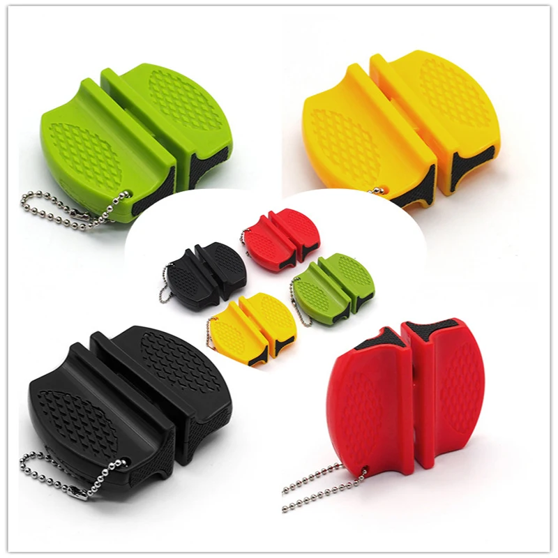 Mini portable kitchen knives tools creative accessories butterfly type two-level camping small knife sharpener light | Дом и сад