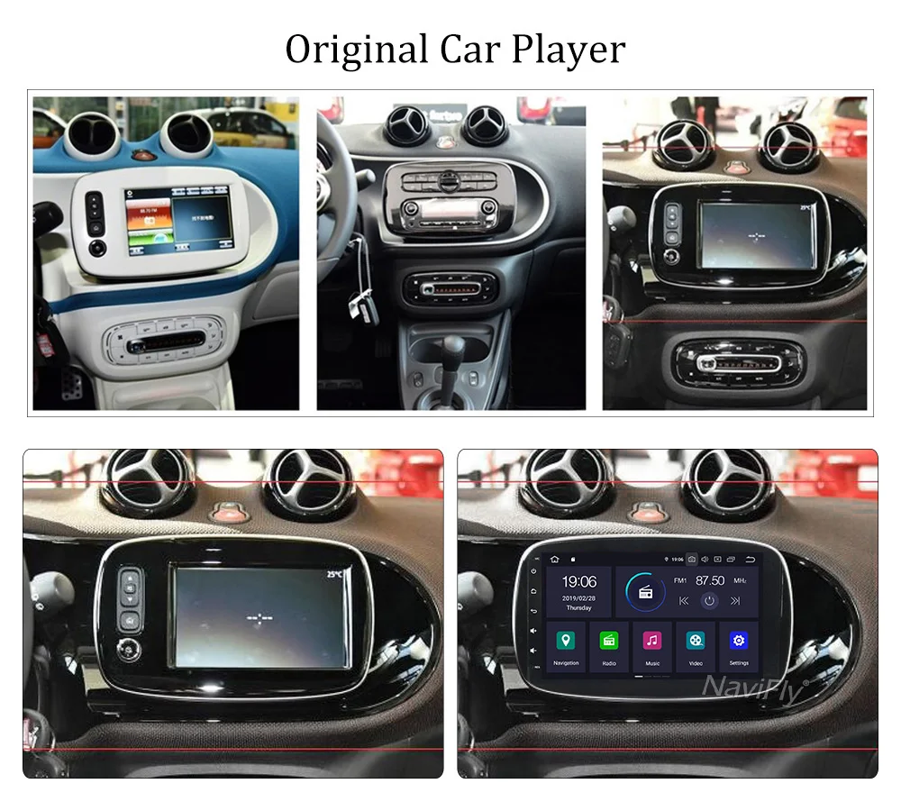 9 &quotAndroid 0 IPS DSP автомобильный dvd-плеер радио GPS для Benz Smart Fortwo C453 A453 W453 2015-2018