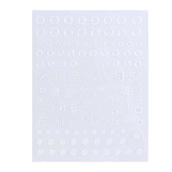 CB140 White 3D наклейки со звездами и цветами, наклейки для ногтей, клейкие накладки, черно-белые буквы, слайдер для дизайна ногтей, 3D аксессуары, украшения CHCB133-141 - Цвет: CB140 White