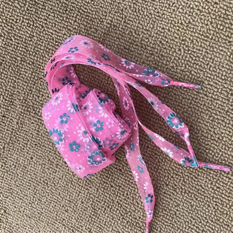 11 Color Printing Snow Yarn Lace 2.5CM Width 80CM/100CM/120CM Length ultra-thin transparent lace  Sneaker Sport Shoes Lace