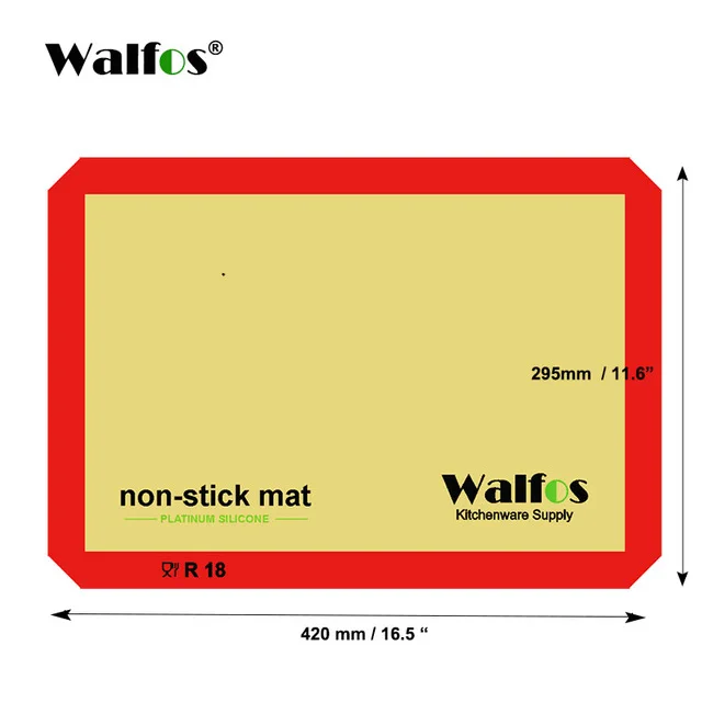 420x295mm WALFOS 1 шт. Инструменты для выпечки антипригарный силиконовый коврик для выпечки торта печенья антипригарный вкладыш для выпечки - Цвет: 420x295mm