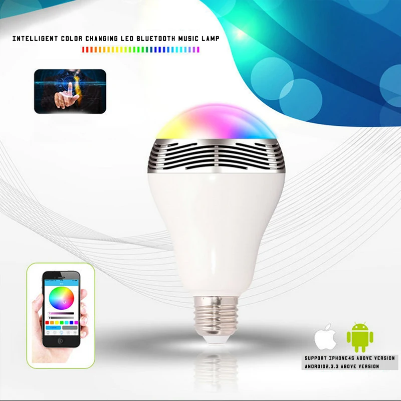 Умная RGB Светодиодная лампа с Bluetooth умное освещение яркая регулируемой яркостью