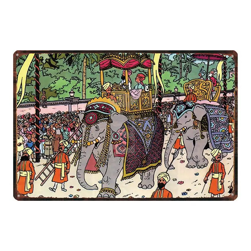 DU2542 Tintin мультфильм Mteal знак табличка Металл Винтаж кафе дома искусство детская комната Настенный декор уникальный подарок Куадрос DU-2548 - Цвет: DU2542