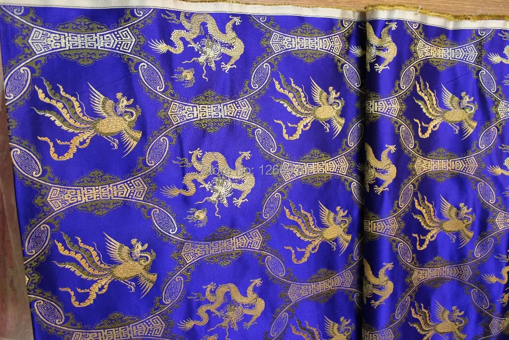 Китайская шелковая парча тканая Дамасская ткань cheongsam Подушка Сапфировая синяя