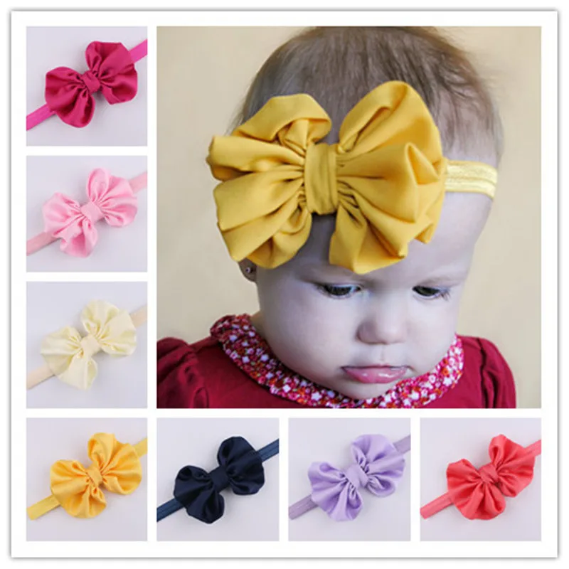

1PC Newborn Cute Colorful Bow Elastic Hairbands Baby Girls Hair Wrap Ribbon Headbands Hair Bands Kids Headwear Hair Accessories