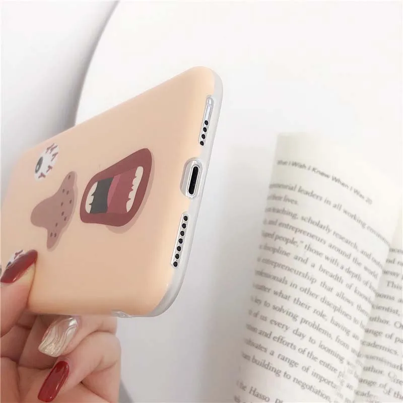 JIBAN Funny Cartoon Expression Phone Cases for 6 6s 6plus 7 8plus Soft TPU Capa Iphone X XS MAX XR Back Cover Fundas |