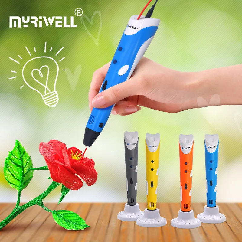 Myriwell 3d Ручка 3d принтер ручка с pla нити 3 D Ручка 3d рисунок «сделай сам» инструменты для рисования дети день рождения или Рождественский подарок 3D держатель