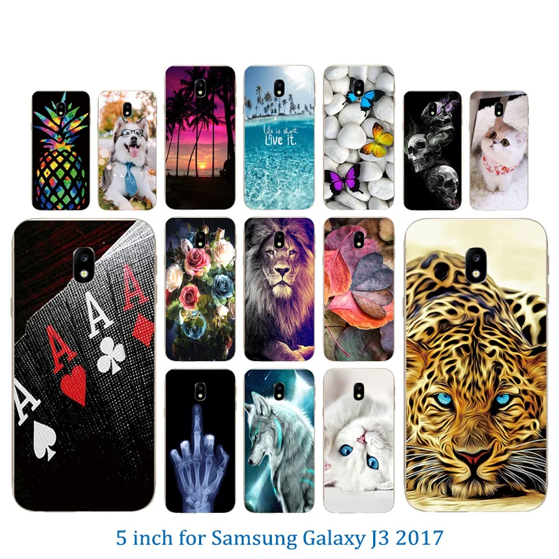 Чехол для Samsung J3 2017 силиконовый чехол J330F мягкий термополиуретановый 3D с рисунком