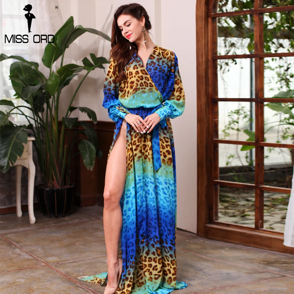 Missord 2019 сексуальное леопардовое Марлевое Макси платье в пол FT2858 1|floor length dress|floor maxi