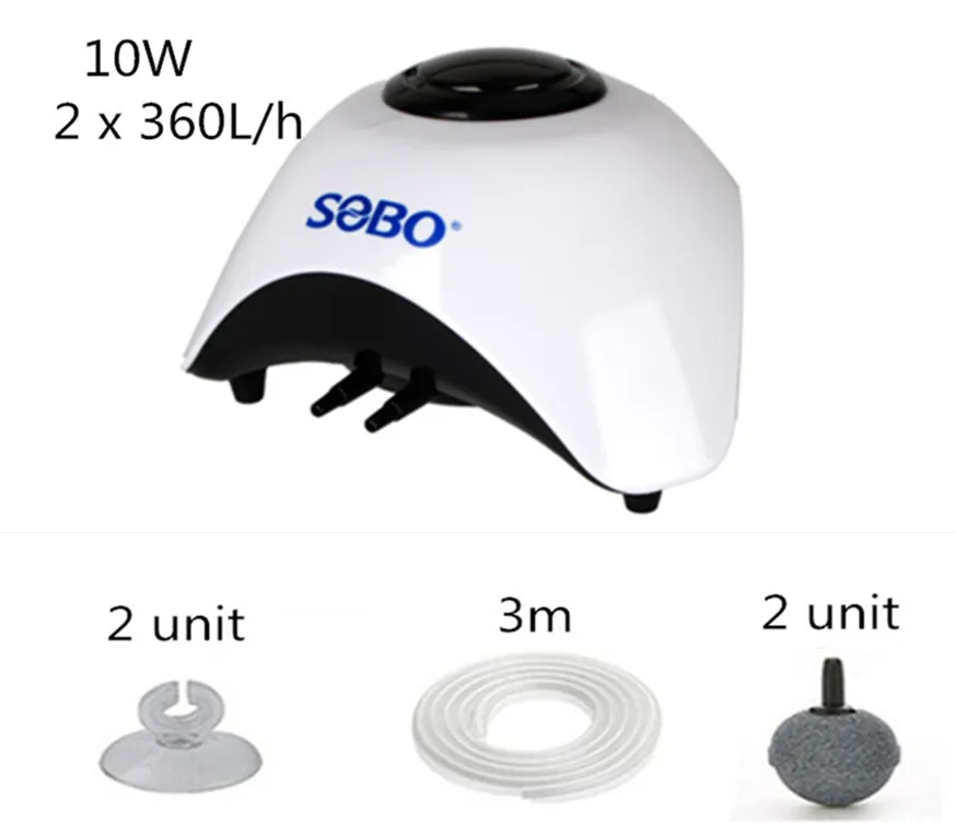 SB-860A A SET 5 Вт 10 аквариумный воздушный насос Fish Tank мини компрессор, беззвучный один двойной розетка, кислород насосы аквариумы Водные Аксессуары - Цвет: SB-860A A SET