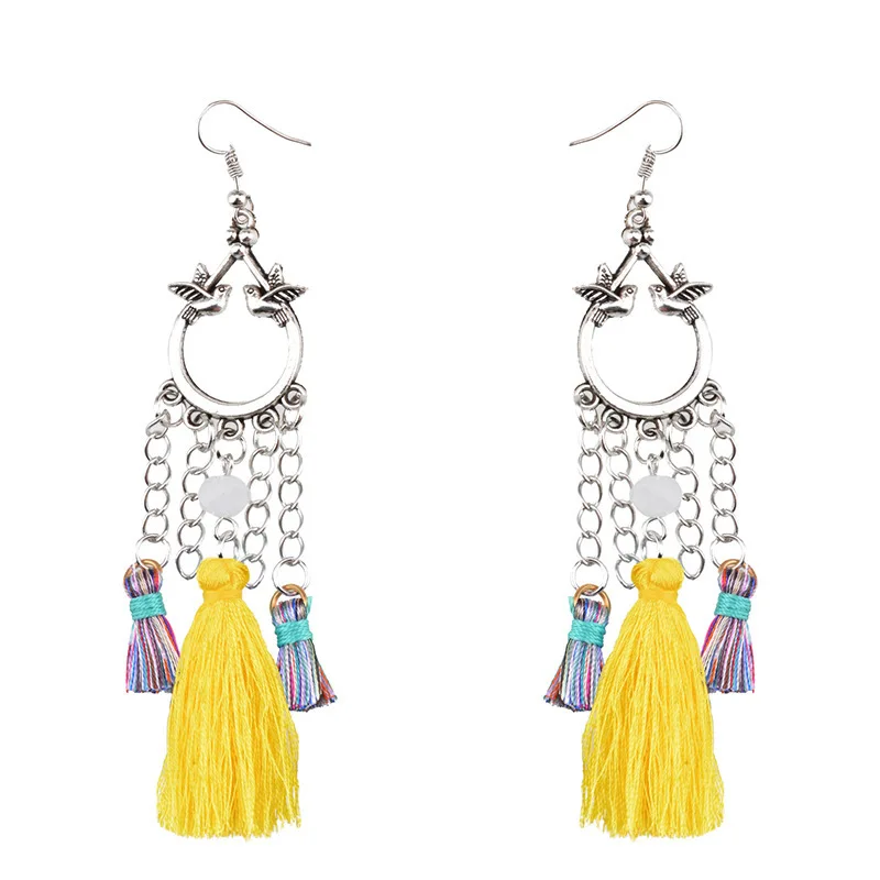 2018 Tassel Earrings For Women Ethic Bohemia Boho Style Short Tassels Vintage Statement Jewelry |
