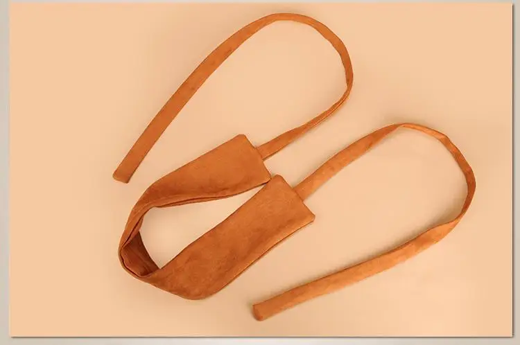 New Suede Bow Knot Long Belt Wide Waist Fabric Belt for women Designer Slim Ultra Wide Belt Dress Coat Accessories SO0130