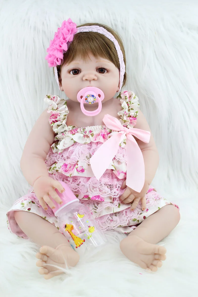 

55cm Full Silicone Body Reborn Baby 22" Like Real Doll Toys Newborn Princess Girl Babies Dolls Child Birthday Gift Bathe Toy