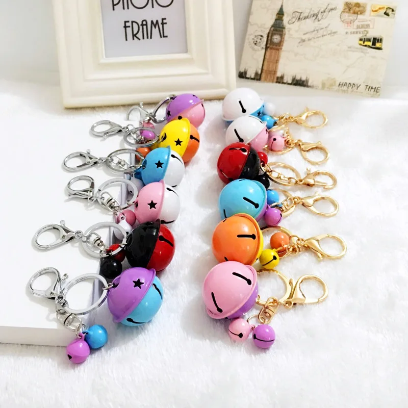 Творческий металл красочные колокол цепочка для ключей женский ручной DIY корпуса