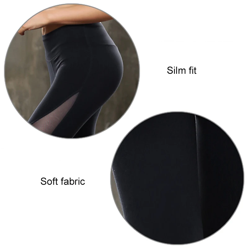 Детектор Сексуальные Леггинсы для йоги черные женские леггинсы с высокой талией