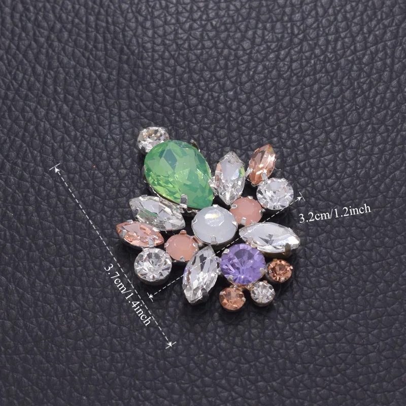 

30pcs/lot Multi opal rhinestone patches flatback buttons for garment wedding dress appliques sewing glass strass DIY HD-2031