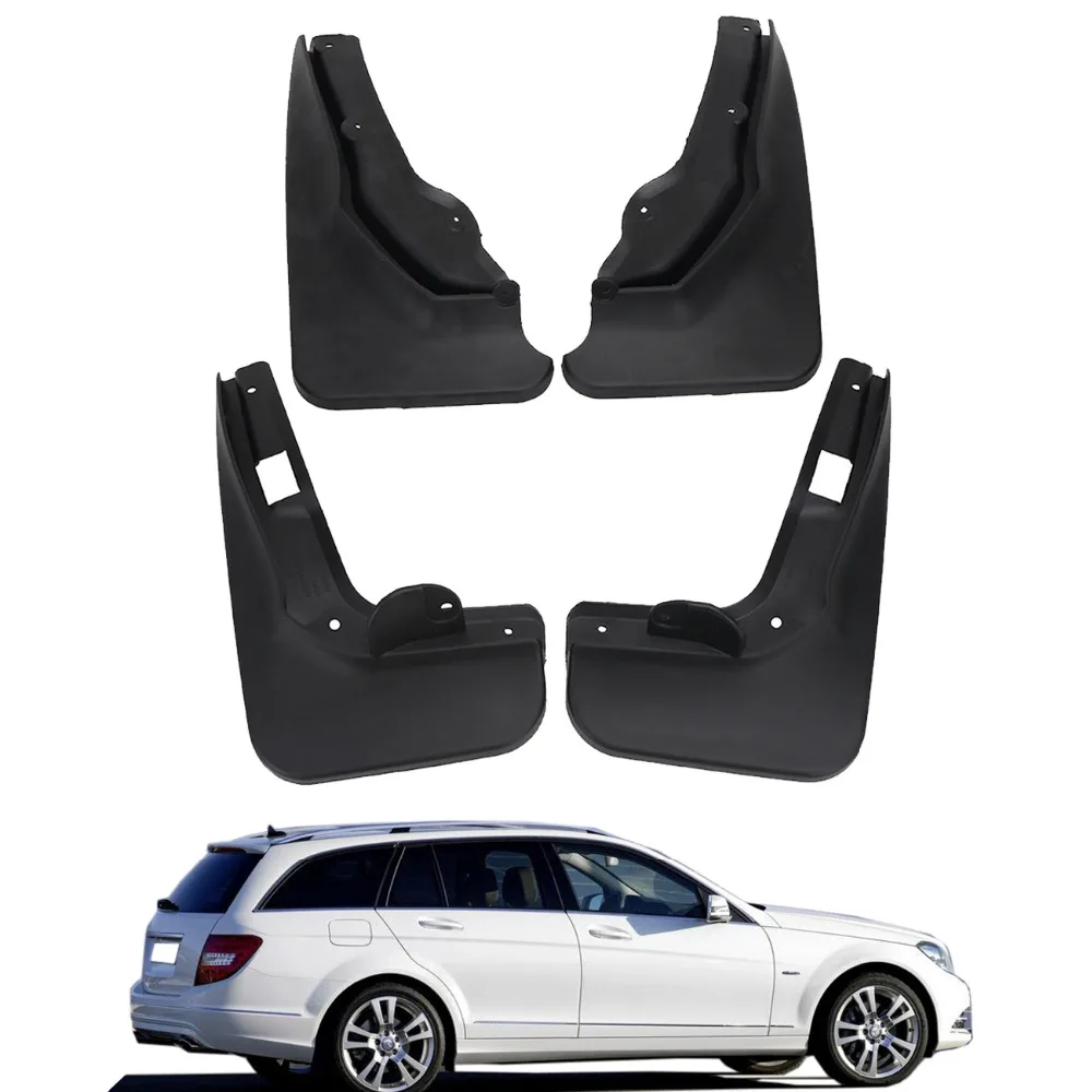 Резиновые Брызговики для Mercedes Benz W204 C180 C250 C300 2011- автомобильные Внешние части передние и задние формованные Брызговики# RA023