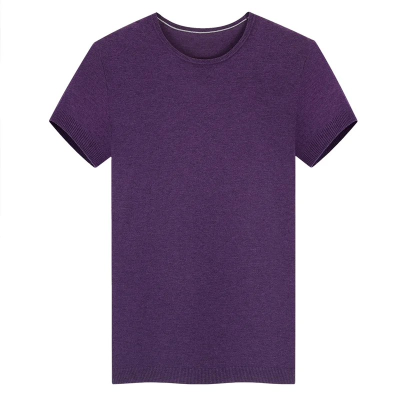 Violet T shirt DEWBest светильник качество 150GSM австралийская мериносовая шерсть Мужская футболка с коротким рукавом, светильник мериносовая шерсть футболка для лета, Европа - Цвет: Violet T shirt